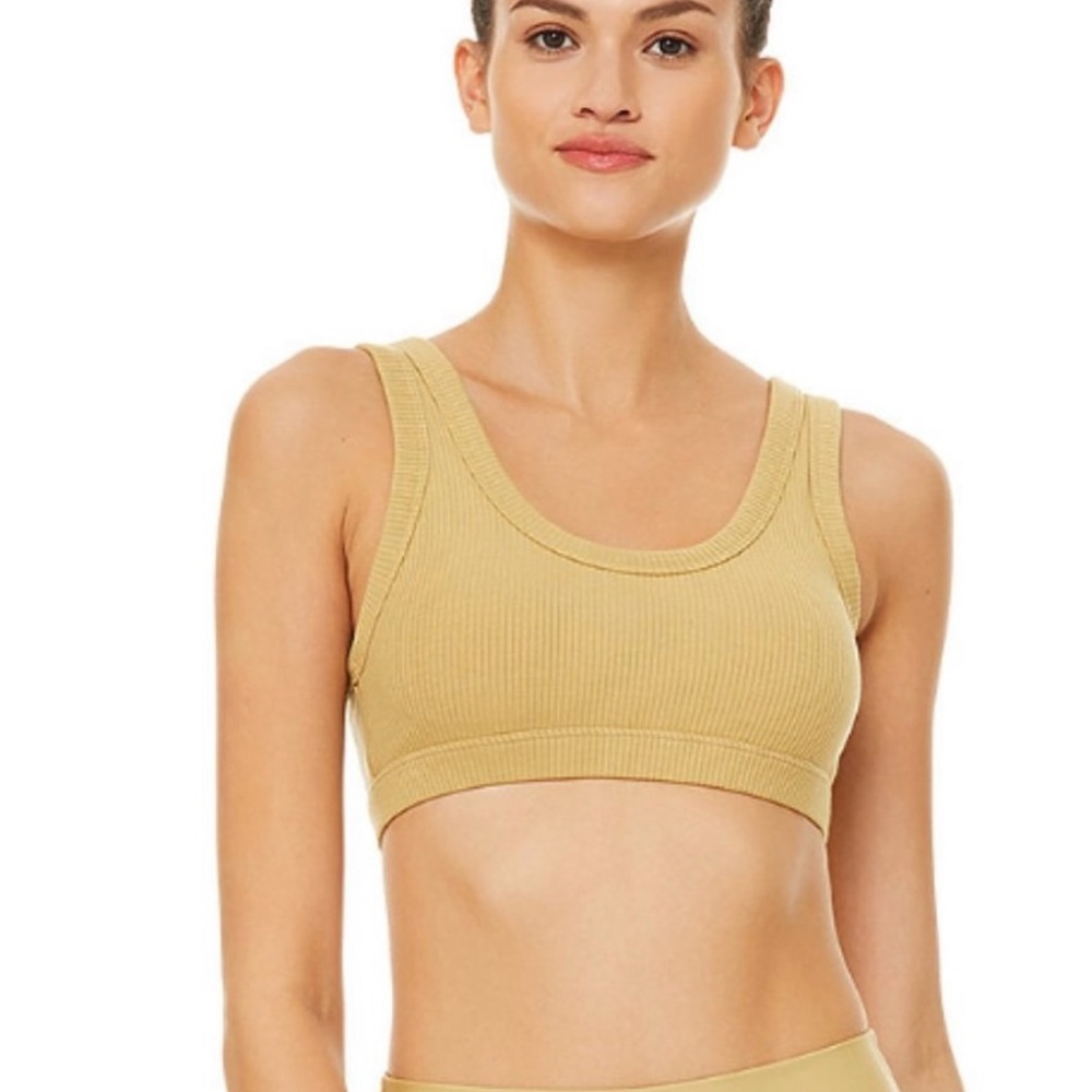 ALO Yoga Ribbed Honey Wellness Bra - Picture 2 of 8